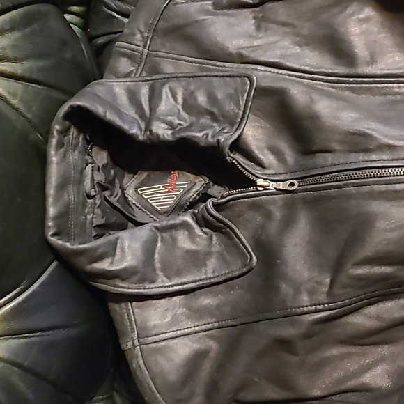 Tiboa Leathers Real Soft Black Leather Zipper Jacket Biker Style Size M - Picture 5 of 13